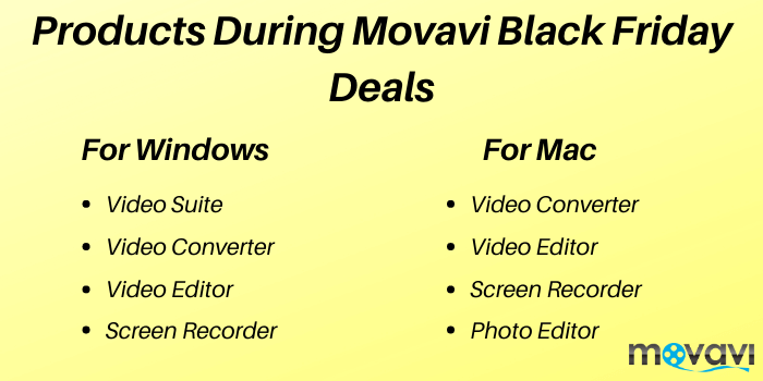 Products during Movavi Black Friday Deals