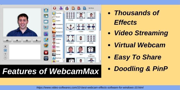 Features of WebcamMax webcam effects software